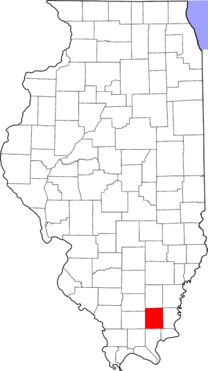 Map of Illinois highlighting Saline County