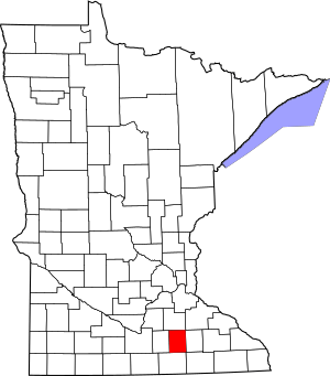 Map of Minnesota highlighting Steele County