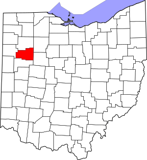 Map of Ohio highlighting Allen County