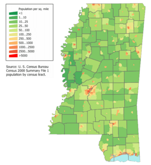 Mississippi population map 2