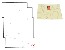 Location of Anamoose, North Dakota