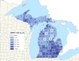 NRHP Michigan Map