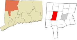 Cornwall's location within the Northwest Hills Planning Region and the state of Connecticut
