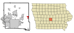 Location of Mitchellville, Iowa