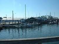 Boats parked at the Poquoson Marina.  Boating has been an important part of Poquoson's economy since its inception.