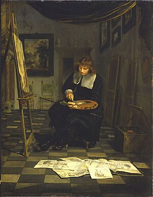 Portrait of an Artist in His Studio by Michiel van Musscher