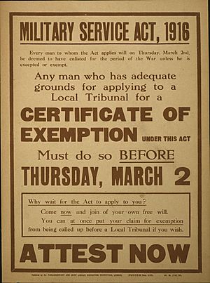 Poster Military Service Act 1916 Attest Now