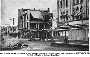 Pueblo Colorado Business District Flood 1921