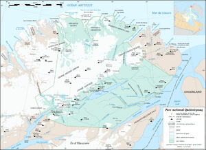 Quttinirpaaq National Park map-fr