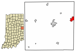 Location of Union City in Randolph County, Indiana.
