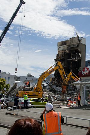 Ruins of the Canterbury Television (CTV) building, 24 February 2011