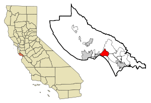 Location in Santa Cruz County and the state of California