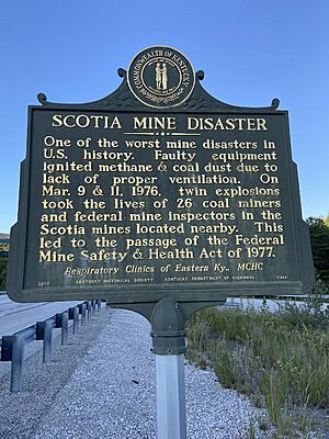 Scotia mine disaster historical sign