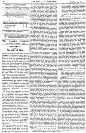 Socialist Standard October 1904 Editorial The Futility of Reform