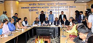 The Deputy Chief Minister of Bihar & Convener of the GoM, Shri Sushil Kumar Modi addressing a press conference after the 7th Meeting of the Group of Ministers on IT (GoM on IT) for GST Implementation, in New Delhi
