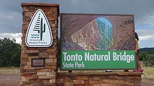 The Sign at Tonto Natural Bridge State Park