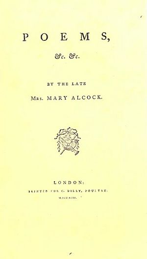 Title page Mary Alcock Poems 1799