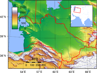 Turkmenistan Topography