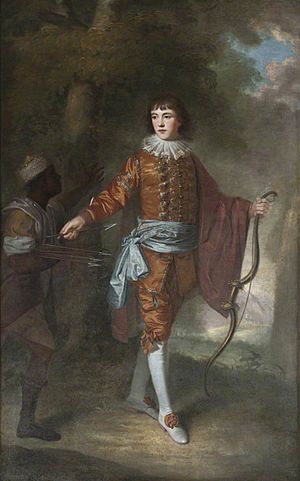 William Bell (1740-1804) - John Delaval (1756–1775), as an Archer, with a Black Page, in a Landscape Setting - 1276756 - National Trust