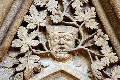 'Green man' in Southwell Minster's Chapter House