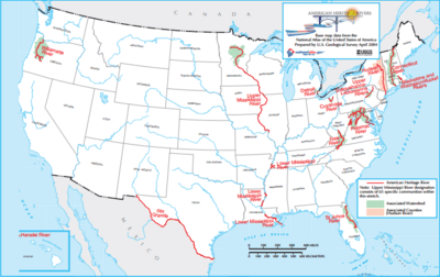 American Heritage Rivers Map