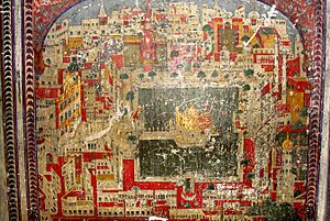 Amritsar Overhead Panorama View Artwork circa 1860's