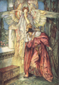 Angel shows a model of Hagia Sofia to Justinian in a vision