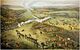 Circa 1885 lithograph of a birds-eye view of the Battle of Cut Knife Hill