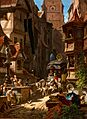 Carl Spitzweg - Ankunft der Postkutsche (ca. 1859)