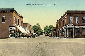 Church Street, looking South in Amherst, Ohio, 1910s