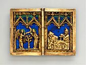 Diptych with Scenes of the Annunciation, Nativity, Crucifixion, and Resurrection MET DT231706