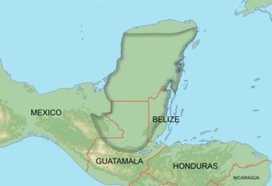 Distribution of Yucatan squirrel in Central America.svg