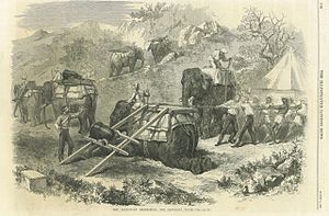 Elephant Trains- British attack on Tewodros II Illustrated London News 1 August 1868