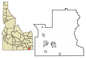 Location of Oxford in Franklin County, Idaho.
