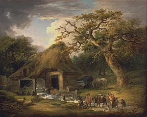 George Morland - The Old Water Mill - Google Art Project