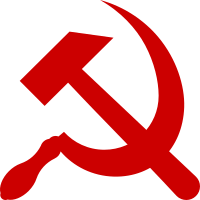 Hammer and sickle red on transparent
