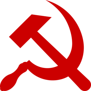 Hammer and sickle red on transparent