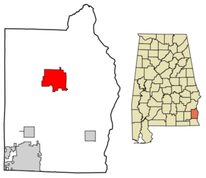 Location of Abbeville in Henry County, Alabama.
