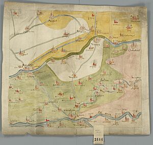 Historische kaart Vijfheerenlanden (16e eeuw)