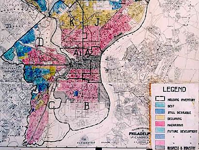 Home Owners' Loan Corporation Philadelphia redlining map