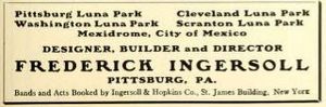 Ingersoll, Frederick, Company Advertisement Soliciting Entertainment