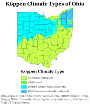 Köppen Climate Types Ohio