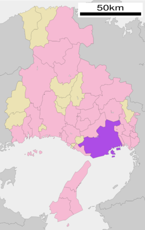      Location of Kobe in Hyōgo Prefecture