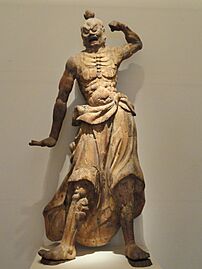 Kongorikishi (also known as Ni-o), Japan, Kamakua period, early 14th century AD, wood, from gate to Ebaradera in Sakai near Osaka - Freer Gallery of Art - DSC05449