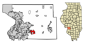 Madison County Illinois Incorporated and Unincorporated areas Troy Highlighted