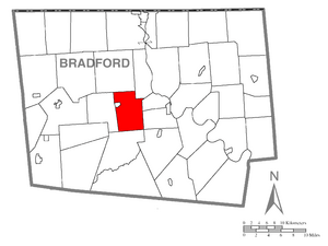 Location of Burlington Township within Bradford County