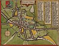 Map of Coventry, cropped from Warwickshire - John Speed Map 1610