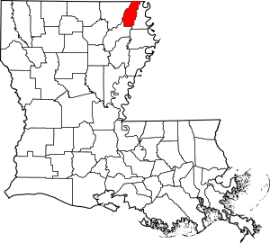 Map of Louisiana highlighting West Carroll Parish