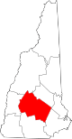 State map highlighting Merrimack County