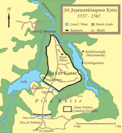 Map of Sri Jayawardenapura Kotte (1557 -1565)